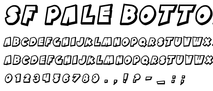 SF Pale Bottom Shaded Oblique font